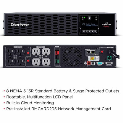 CyberPower Smart App Sinewave PR1500RTXL2UCN 1500VA Tower/Rack Convertible UPS PR1500RTXL2UCN