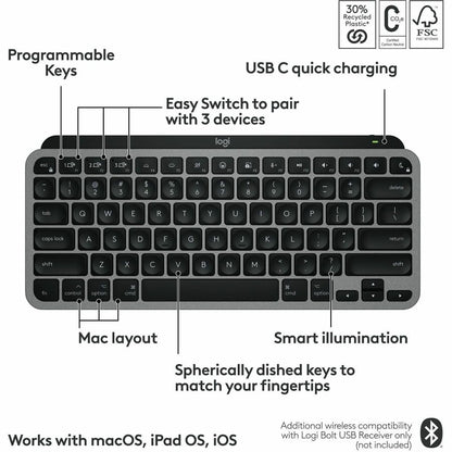 Logitech MX Keys Mini for Mac Keyboard 920-012644