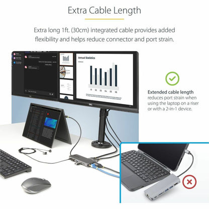 StarTech.com USB-C Triple-Monitor Multiport Adapter, Dual 4K 60Hz + 4K 30Hz HDMI & DP, 4x USB-A, 100W PD Pass-Through, GbE, SD Card Reader 154B-USBC-MULTIPORT