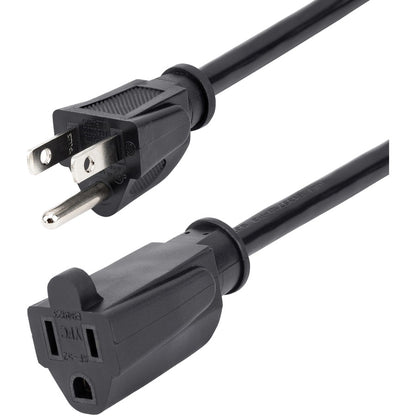 StarTech.com 20ft (6m) Power Extension Cord, NEMA5-15R to NEMA5-15P Black Extension Cord, 13A 125V, 16AWG, Computer Power Extension Cable PAC10120