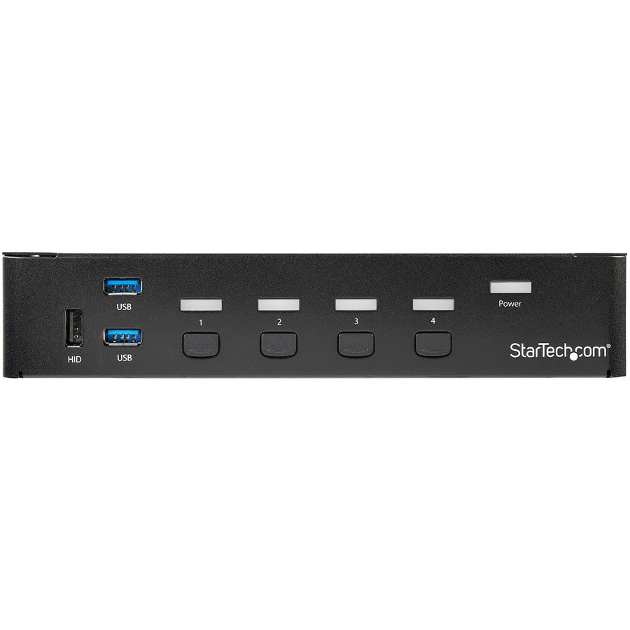 StarTech.com 4-Port DisplayPort KVM Switch - DP KVM Switch with Built-in USB 3.0 Hub for Peripherals - 4K 30 Hz SV431DPU3A2