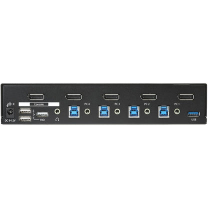 StarTech.com 4-Port DisplayPort KVM Switch - DP KVM Switch with Built-in USB 3.0 Hub for Peripherals - 4K 30 Hz SV431DPU3A2