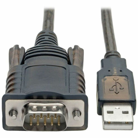 Tripp Lite series RS232 to USB Adapter Cable with COM Retention (USB-A to DB9 M/M), FTDI, 5 ft. U209-005-COM