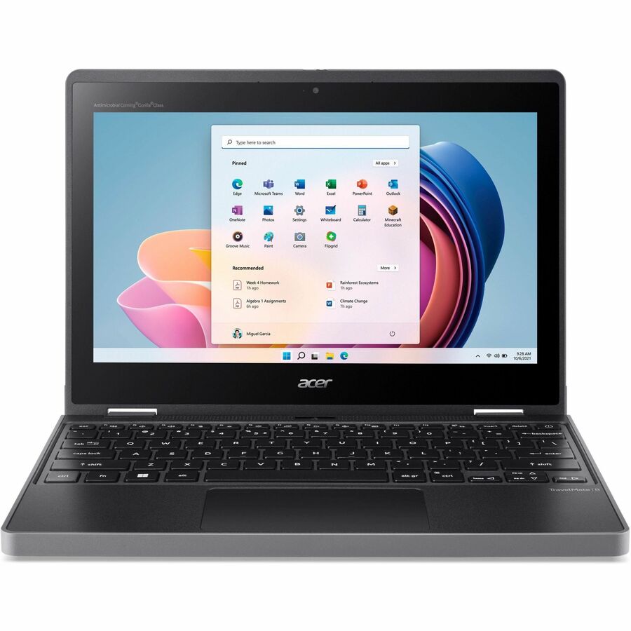 Acer TravelMate Spin B3 B311R-33 TMB311R-33-C04F 11.6" Touchscreen Convertible 2 in 1 Notebook - WXGA - Intel N100 - 4 GB - 128 GB Flash Memory - English Keyboard - Black NX.VYNAA.002