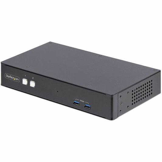 StarTech.com 2-Port Dual-Monitor DisplayPort KVM Switch, RS232 Serial Control, 4K 60Hz, 2x USB 5Gbps Hub Ports, TAA Compliant P2DD46A22-KVM-SWITCH