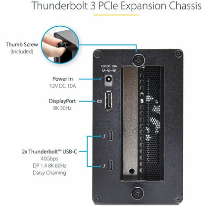 StarTech.com Thunderbolt 3 PCIe Expansion Chassis, Enclosure Box W/Dual PCI-E Slots, External PCIe Slots, 8K/4K Output Via TB3/DP 1.4 Ports 2TBT3-PCIE-ENCLOSURE