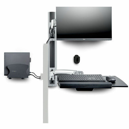 StarTech.com Wall Mount Workstation, VESA Mount 22lb/10kg, Fully Articulating Monitor Mount & Keyboard Tray, Standing Desk w/PC Bracket 2PASTSC-WALL-MOUNT