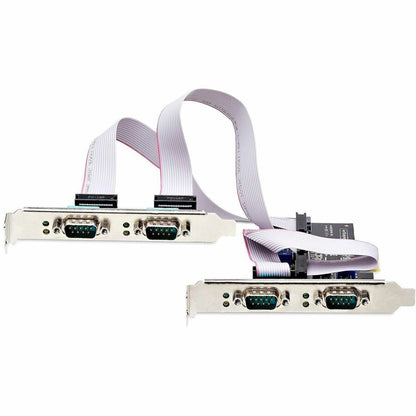 StarTech.com 4-Port Serial PCIe Card, Quad-Port RS232/RS422/RS485 Card, 16C1050 UART, ESD Protection, Windows/Linux, TAA-Compliant PS74ADF-SERIAL-CARD