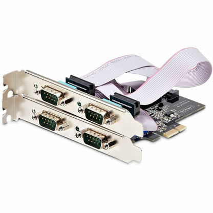 StarTech.com 4-Port Serial PCIe Card, Quad-Port RS232/RS422/RS485 Card, 16C1050 UART, ESD Protection, Windows/Linux, TAA-Compliant PS74ADF-SERIAL-CARD