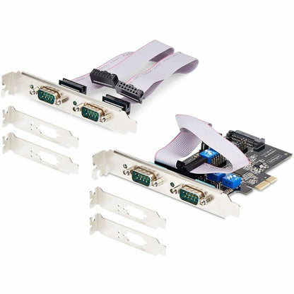 StarTech.com 4-Port Serial PCIe Card, Quad-Port RS232/RS422/RS485 Card, 16C1050 UART, ESD Protection, Windows/Linux, TAA-Compliant PS74ADF-SERIAL-CARD