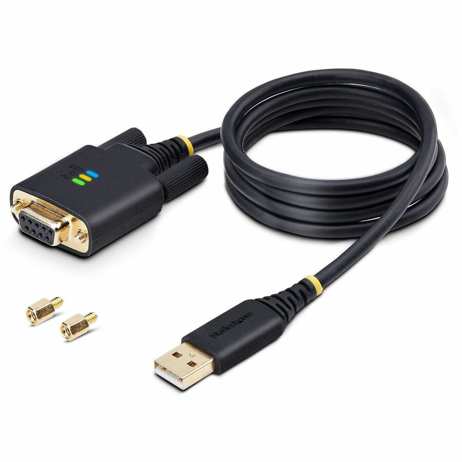 StarTech.com 3ft (1m) USB to Null Modem Serial Adapter Cable, COM Retention, FTDI, RS232, Changeable DB9 Screws/Nuts, Windows/macOS/Linux 1P3FFCNB-USB-SERIAL