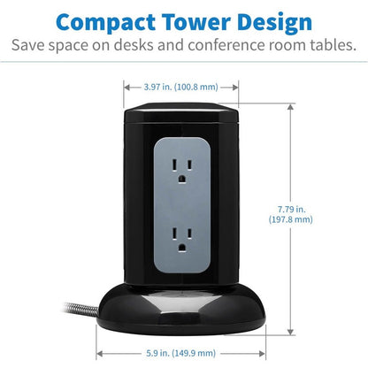 Tripp Lite by Eaton Protect It! TLP606UCTOWER 6-Outlet Surge Suppressor/Protector TLP606UCTOWER