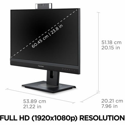 ViewSonic VG2457V 24" Class Webcam Full HD LED Monitor - 16:9 - Black VG2457V