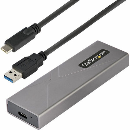 StarTech.com USB-C 10Gbps to M.2 NVMe or M.2 SATA SSD Enclosure, Tool-free M.2 PCIe/SATA SSD Aluminum Enclosure, USB-C & USB-A Host Cables M2-USB-C-NVME-SATA