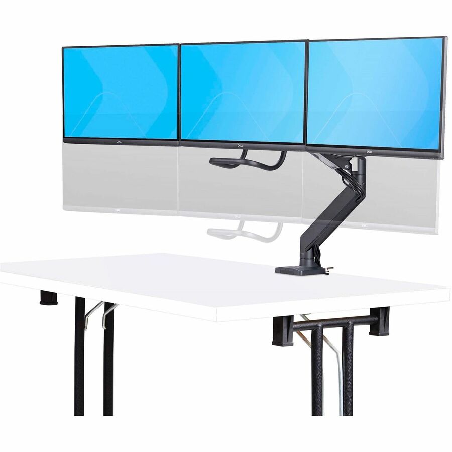 StarTech.com Crossbar Triple Monitor Desk Mount For Up To 3x 27in Screens, VESA 75x75/100x100, Tool-Less Arm Adjustments, C-Clamp/Grommet 3M1A3SG-MONITOR-ARM