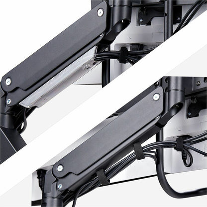 StarTech.com Crossbar Triple Monitor Desk Mount For Up To 3x 27in Screens, VESA 75x75/100x100, Tool-Less Arm Adjustments, C-Clamp/Grommet 3M1A3SG-MONITOR-ARM