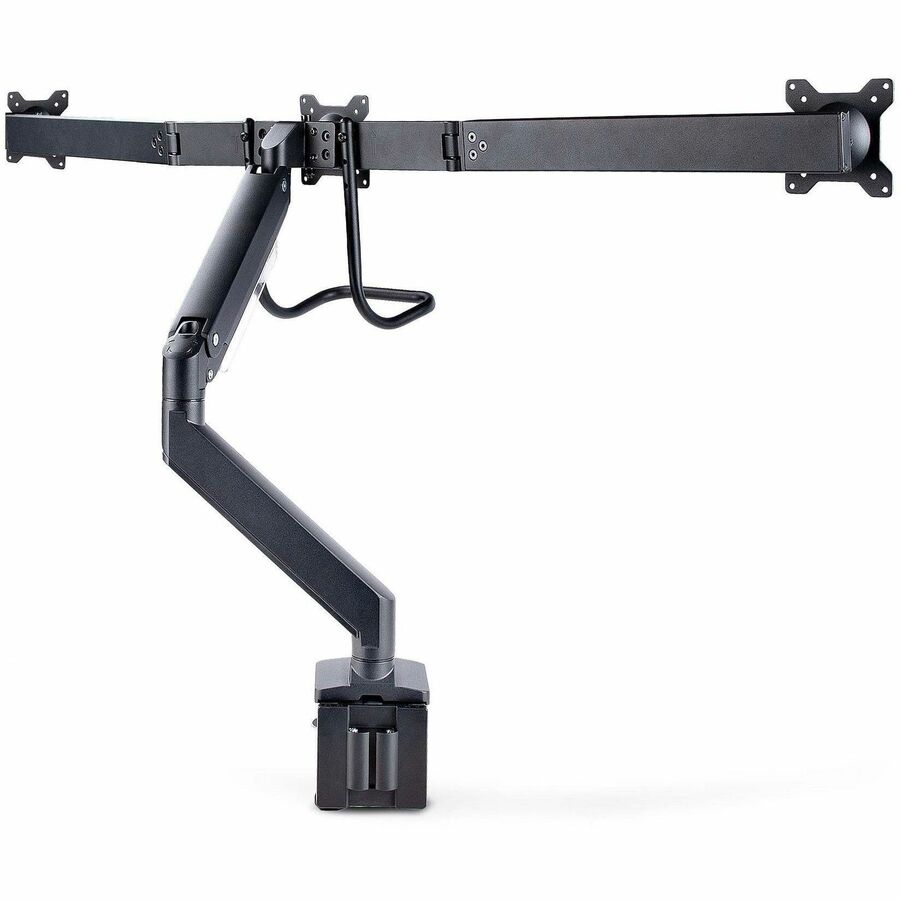 StarTech.com Crossbar Triple Monitor Desk Mount For Up To 3x 27in Screens, VESA 75x75/100x100, Tool-Less Arm Adjustments, C-Clamp/Grommet 3M1A3SG-MONITOR-ARM