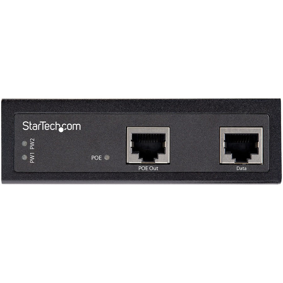 StarTech.com Industrial Gigabit PoE Injector - High Speed 90W 802.3bt PoE++ 52V-56VDC Ultra Power Over Ethernet/UPoE Injector -40C to +75C POEINJ1G90W