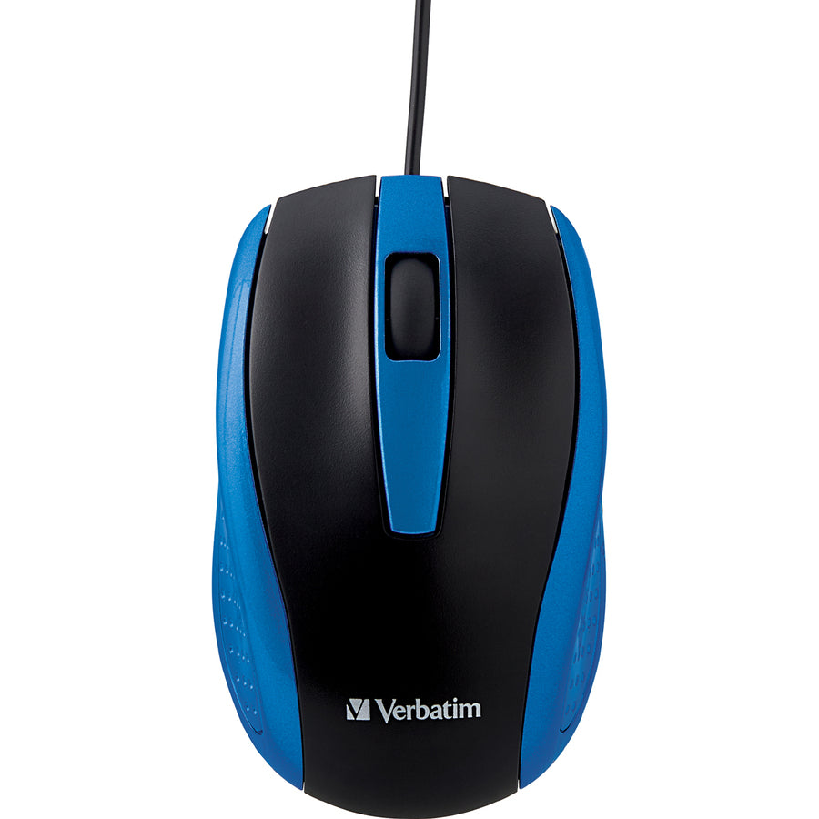 Verbatim Corded Notebook Optical Mouse - Blue 99743