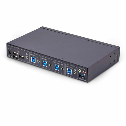 StarTech.com 4-Port KM Switch with Mouse Roaming, USB 3.0 Keyboard/Mouse Switcher for 4 Computers, 3.5mm and USB Audio, TAA Compliant P4A20132-KM-SWITCH