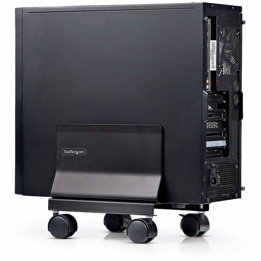 StarTech.com Computer Tower Cart, Rolling CPU Caddy on Wheels, Max Load 46.3lb/21kg, Adjustable PC Case Mount, Floor Stand Dolly, Steel CPUMOBILESTND