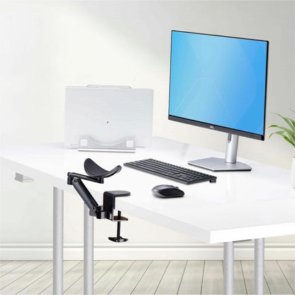 StarTech.com Adjustable Arm Rest for Office Desk, Ergonomic Arm/Elbow Support, 360-Degree Rotation, Clamp-On/No Drill Installation 1AHC-DESK-ARM-REST