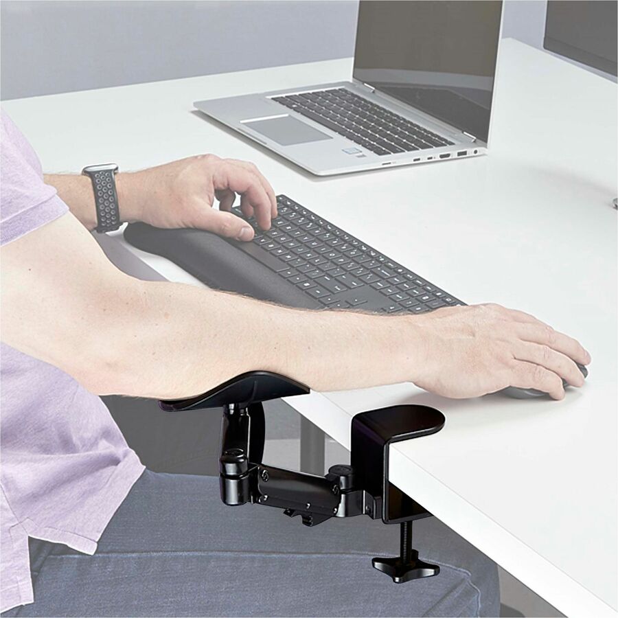 StarTech.com Adjustable Arm Rest for Office Desk, Ergonomic Arm/Elbow Support, 360-Degree Rotation, Clamp-On/No Drill Installation 1AHC-DESK-ARM-REST