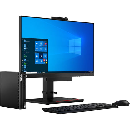 Lenovo ThinkCentre M80q 11DN0097US Desktop Computer - Intel Core i3 10th Gen i3-10100T - 8 GB - 128 GB SSD - Tiny - Black 11DN0097US