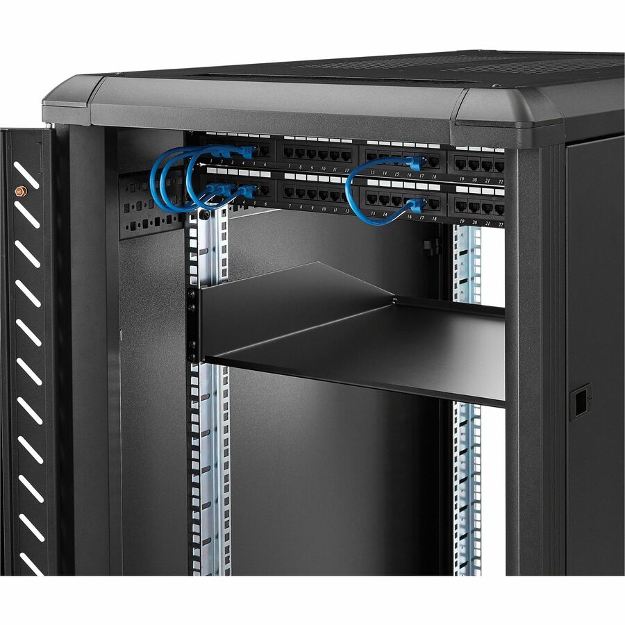 StarTech.com 2U Server Rack Cabinet Shelf - Fixed 18" Deep Cantilever Rackmount Tray for 19" Data/AV/Network Enclosure - Weight Cap. 125lbs/56kg CABSHELFHD