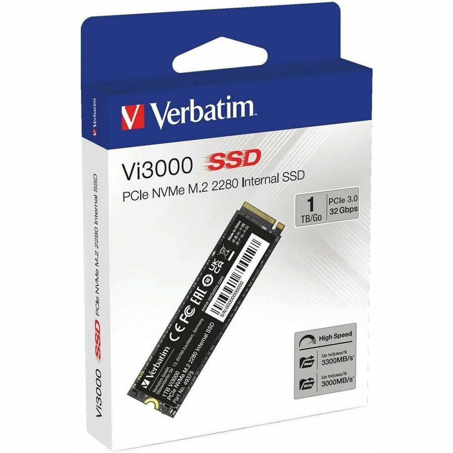 Verbatim Vi3000 1 TB Solid State Drive - M.2 2280 Internal - PCI Express NVMe (PCI Express NVMe x4) 49375