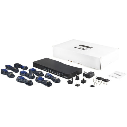 StarTech.com 8 Port 1U Rackmount USB KVM Switch Kit with OSD and Cables SV831DUSBUK