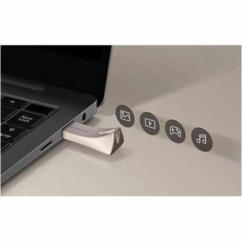 Samsung BAR Plus USB 3.2 Flash Drive 512GB Champagne Silver MUF-512BE3/AM