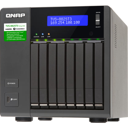 QNAP 8-bay 2.5-inch Thunderbolt 3 NAS with 10GbE Connectivity TVS-882ST3-I5-8G-US