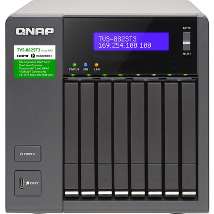 QNAP 8-bay 2.5-inch Thunderbolt 3 NAS with 10GbE Connectivity TVS-882ST3-I5-8G-US