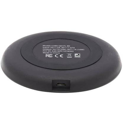 Tripp Lite by Eaton Wireless Phone Charger - 10W, Qi Certified, Apple and Samsung Compatible, Black U280-Q01FL-BK