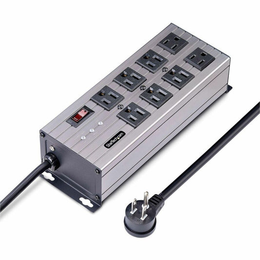 StarTech.com 8-Outlet Industrial Power Strip 125V/15A, EMI/RFI Isolation, Surge Protection, Mountable PDU, 12ft NEMA 5-15P Cord, UL Listed 8N515S12-POWER-STRIP