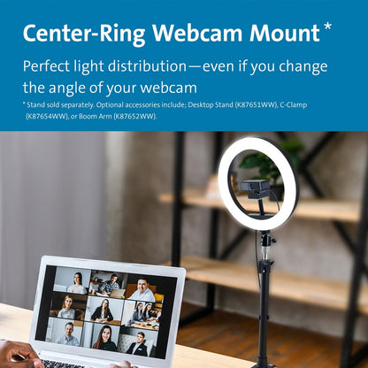 Kensington L1000 Bicolour Ring Light with Webcam Mount K87653WW