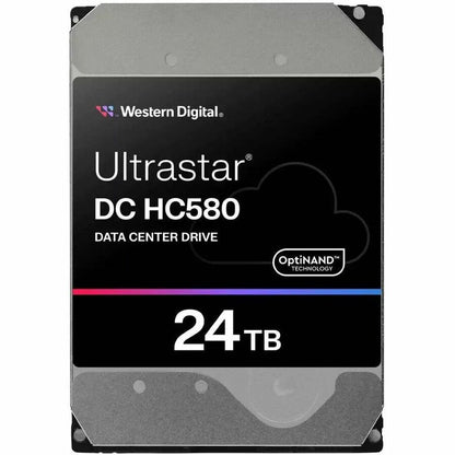 WD Ultrastar DC HC580 WUH722424ALE6L4 24 TB Hard Drive - 3.5" Internal - SATA (SATA/600) - Conventional Magnetic Recording (CMR) Method 0F62796