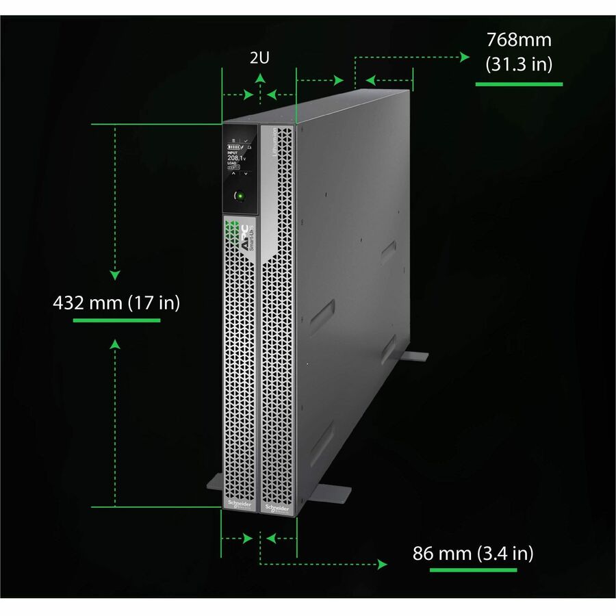 APC by Schneider Electric Smart-UPS Ultra On-Line Lithium ion, 5KVA/5KW, 2U Rack/Tower, 208V SRTL5KRM2UT