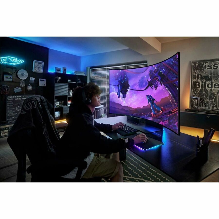 Samsung Odyssey Ark S55CG970NN 55" Class 4K UHD Curved Screen Gaming LED Monitor - 16:9 - Titan Black LS55CG970NNXGO