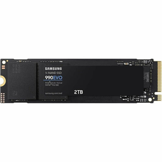 Samsung 990 EVO 2 TB Solid State Drive - M.2 2280 Internal - PCI Express NVMe (PCI Express NVMe 4.0 x4) - Black MZ-V9E2T0B/AM