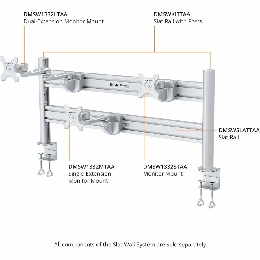 Tripp Lite series DMSW1332STAA Wall Mount for Display, Monitor, TV, Digital Signage Display, Flat Panel Display, HDTV - Silver - TAA Compliant DMSW1332STAA