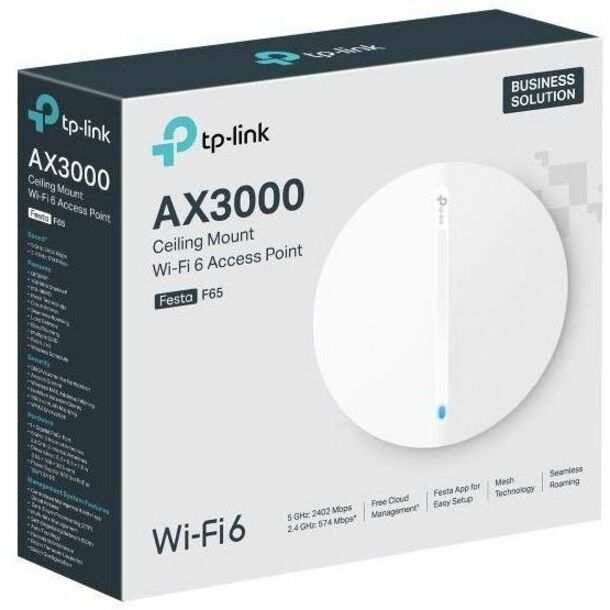 TP-Link Festa F65 Dual Band IEEE 802.11 a/b/g/n/ac/ax 3 Gbit/s Wireless Access Point FESTA F65