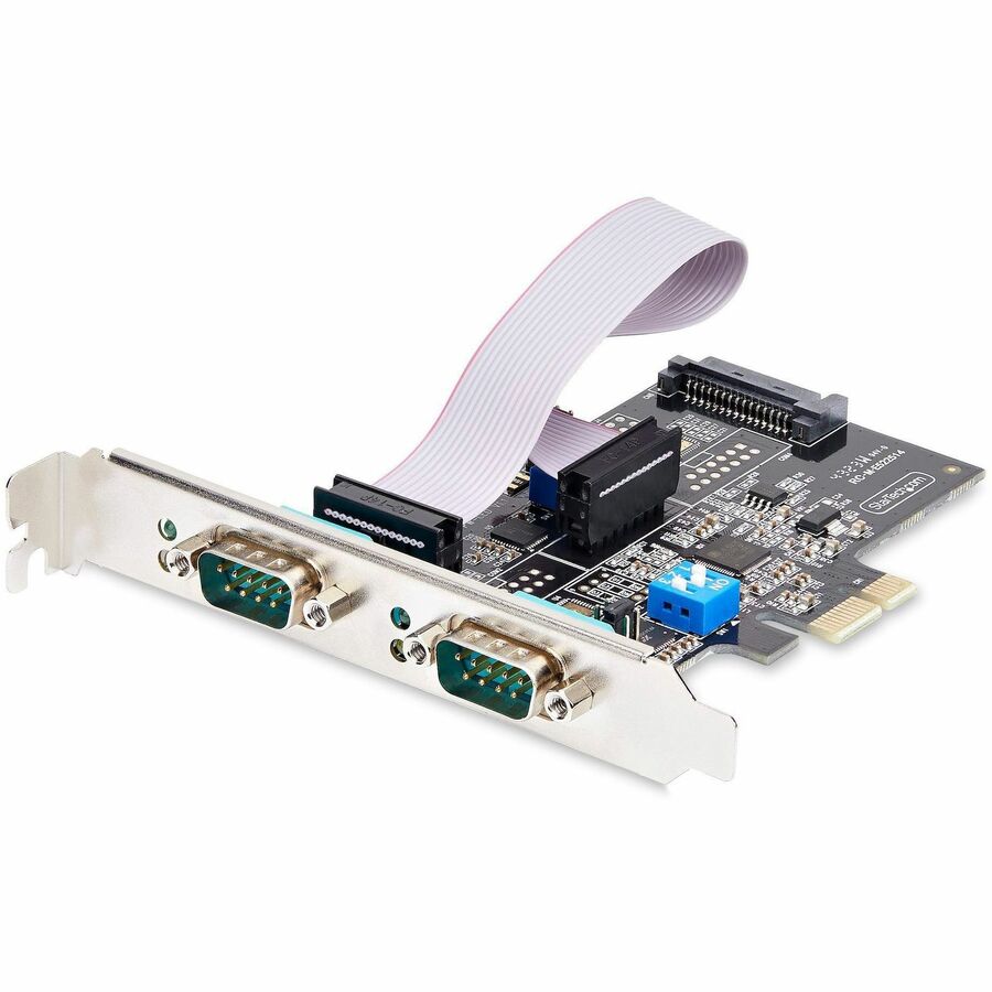 StarTech.com 2-Port Serial PCIe Card, Dual-Port RS232/RS422/RS485 Card, 16C1050 UART, ESD Protection, Windows/Linux, TAA-Compliant 2S232422485-PC-CARD