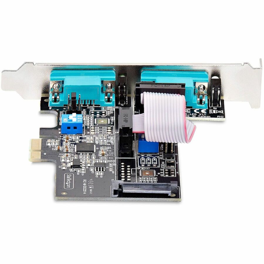 StarTech.com 2-Port Serial PCIe Card, Dual-Port RS232/RS422/RS485 Card, 16C1050 UART, ESD Protection, Windows/Linux, TAA-Compliant 2S232422485-PC-CARD