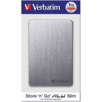 Verbatim Store 'n' Go ALU Slim 1 TB Portable Hard Drive - 2.5" External - Space Gray 53662