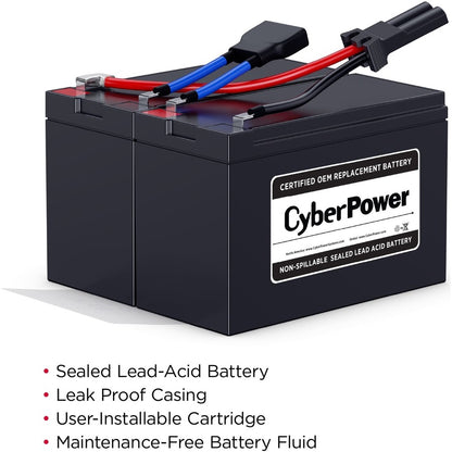 CyberPower RB1290X2B UPS Replacement Battery Cartridge for PR750LCD RB1270X2B