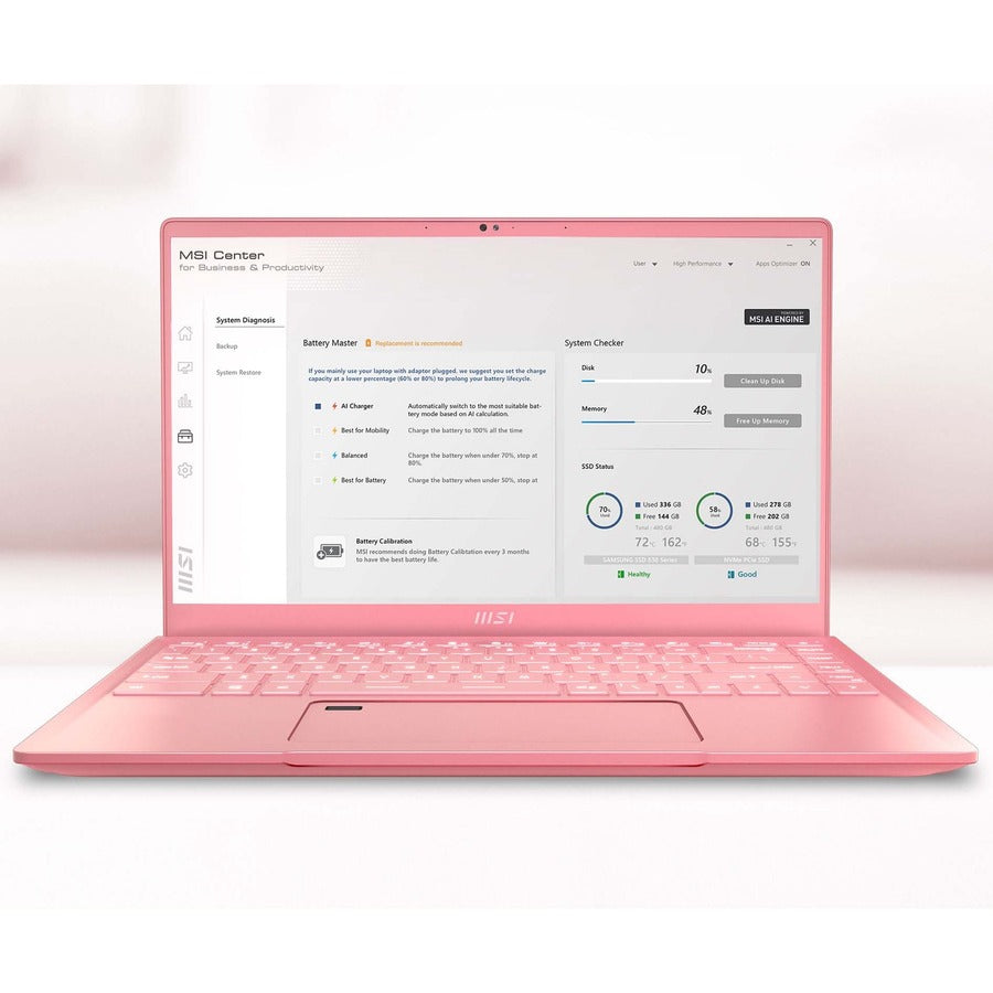 MSI Prestige 14 Prestige 14 A11SB-631CA 14" Notebook - Full HD - Intel Core i7 11th Gen i7-1185G7 - 16 GB - 1 TB SSD - Rose Pink PRESTIGE 14 A11SB-631CA