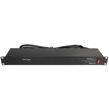 Star Tech.com Rackmount PDU with 8 Outlets with Surge Protection - 19in Power Distribution Unit - 1U RKPW081915