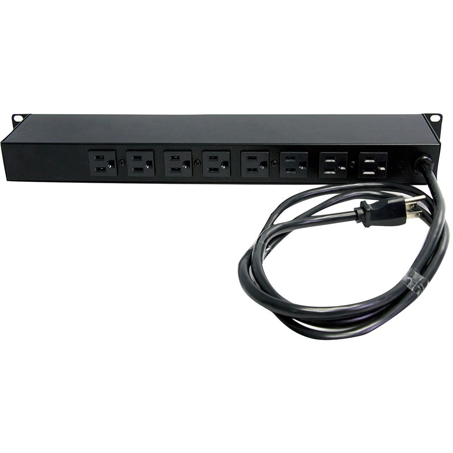 Star Tech.com Rackmount PDU with 8 Outlets with Surge Protection - 19in Power Distribution Unit - 1U RKPW081915